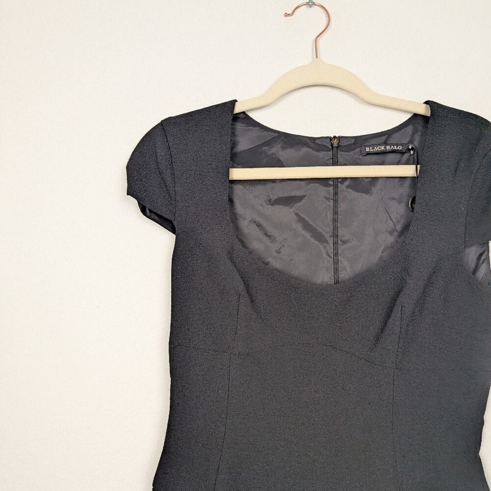 Black Halo Black Chipley Mini Scoop Neck Fit & Flare Dress Size 4 - Picture 4 of 9